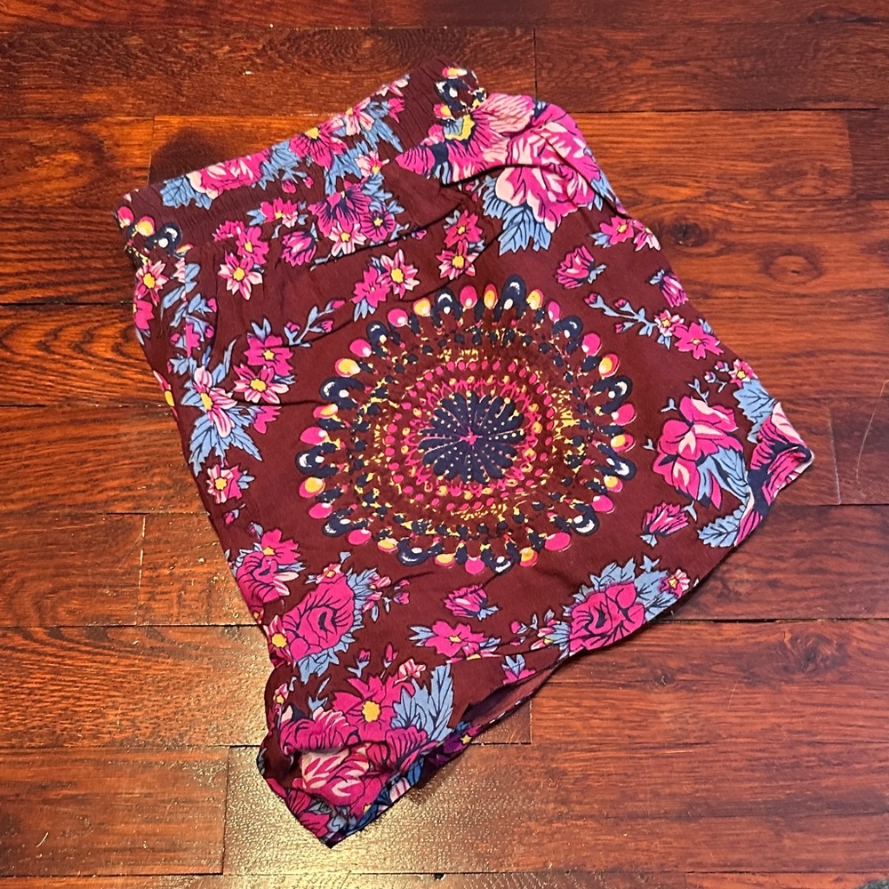 Francesca's Collections Floral Patterned Shorts - Pink and Blue